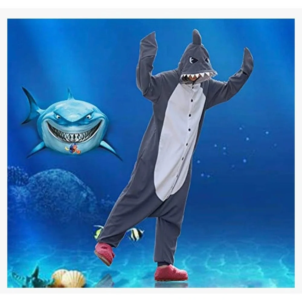 Animal Cosplay Costume Shark Adult Pajamas Size XS